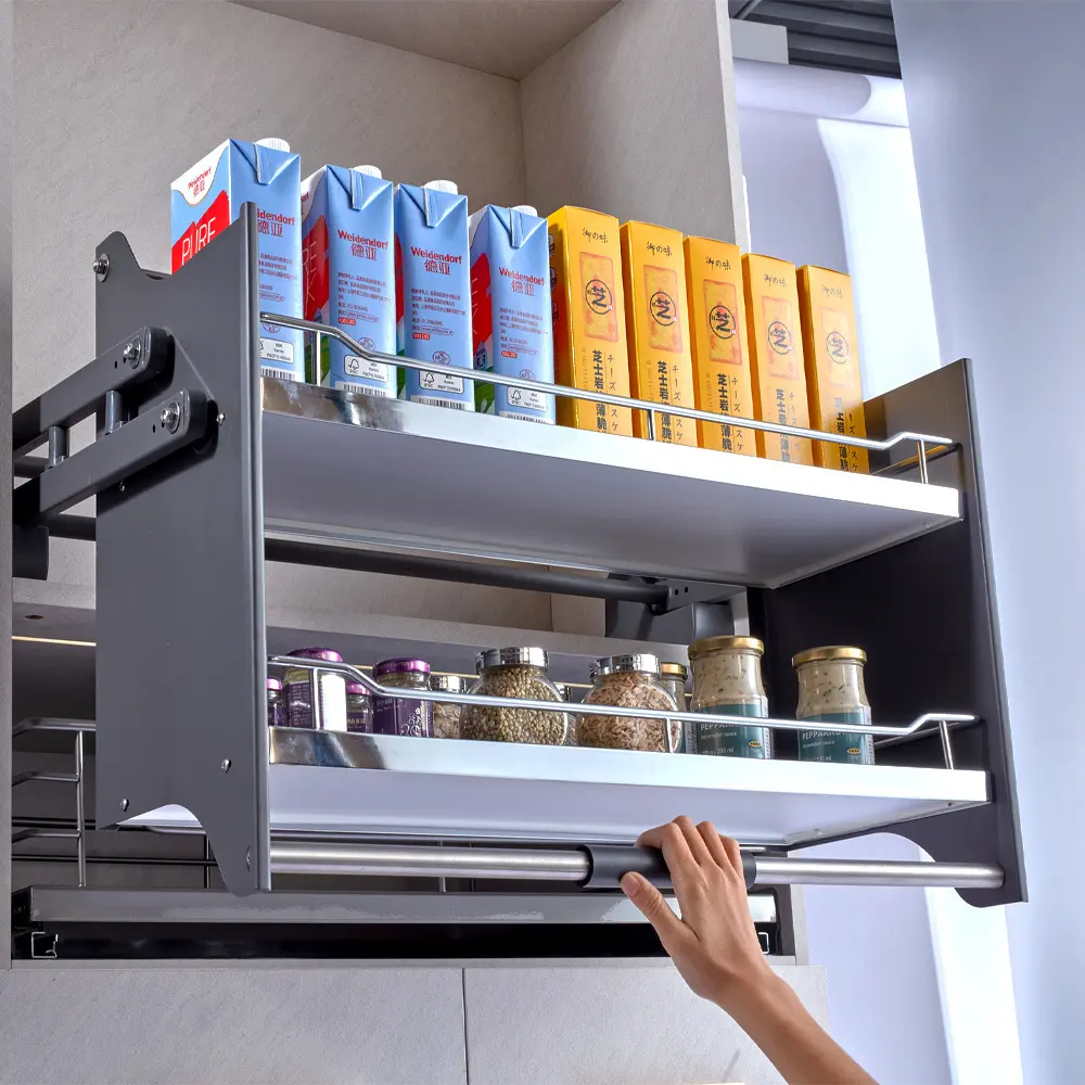 PO1069 Anti-Slip pull down kitchen cabinet for Organized Pantry Storage 1