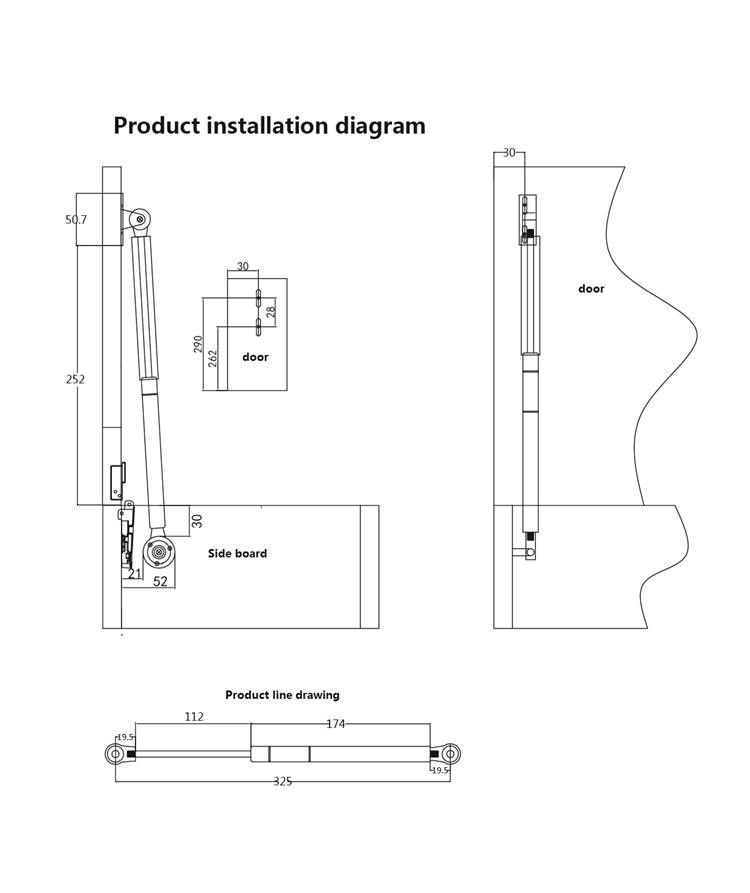 C1 struts struts ទន់ឡើងលើ <00000000> ចុះនៅលើផ្ទះបាយទ្វារគណៈមេធាវីផ្ទះផ្ទះបាយ 8