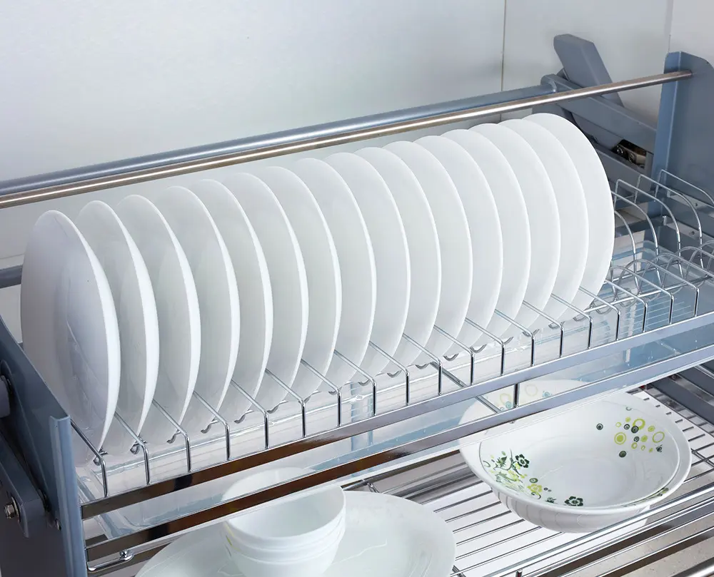 Dobbelskål keramisk forfengelighet Selvrimende baderomsvask, image size:1000x809