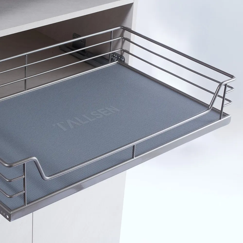 Efficient Storage Solution with Round Wire Four-Side Board Basket 1