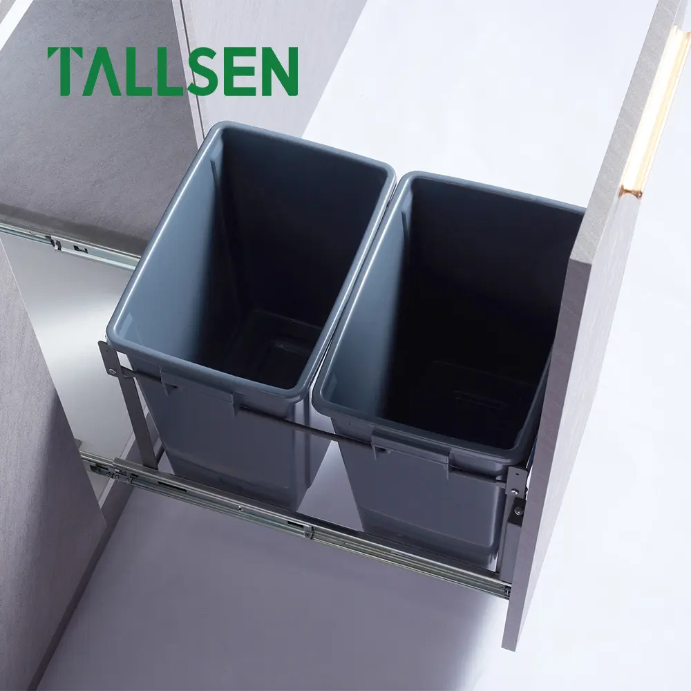 Kitchen cabinet Double Trash Can PO1067 1