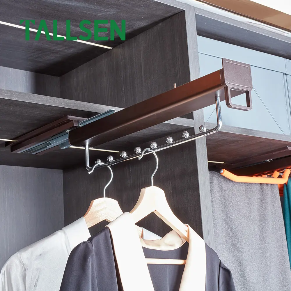 TALLSEN Wardrobe storage Top-mounted pull-out clothes hanger SH8146 1