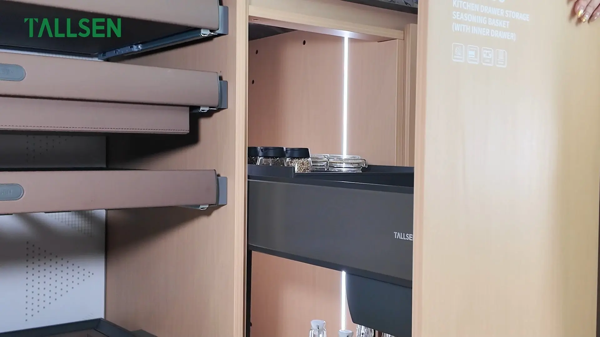 د ټالسن PO6299 جانسن لړۍ د پخلنځي دراز ذخیره کولو باسکیټ (د داخلي دراز سره) 1