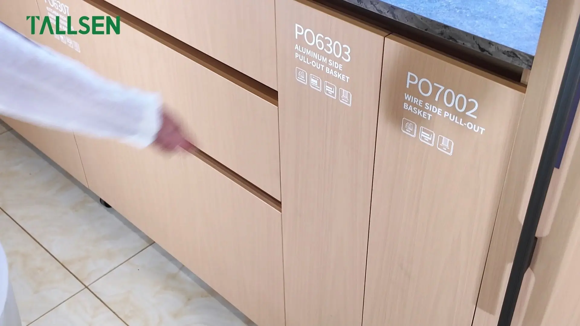 Tallsen PO6303 alumīnija sānu izvelkamais grozs 1